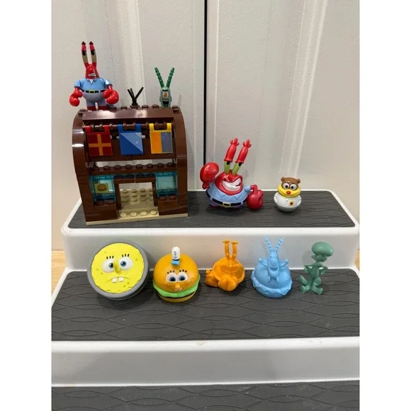 SpongeBob Squarepants Lot Metal Mr Krabs Figures Mystery Mini Build Krusty Krab - Picture 2 of 15